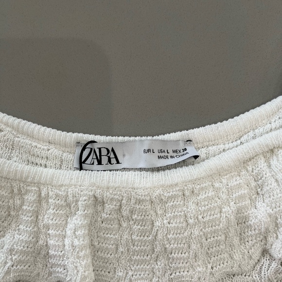 Zara White Ruffle crop top NWT - Picture 3 of 4